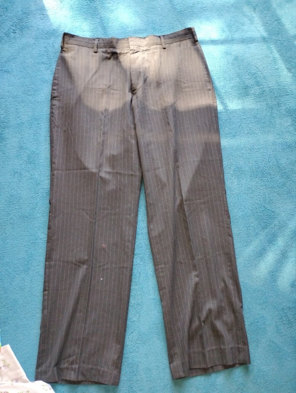 Merona Black Pinstriped Pants with Subtle Charcoal Texture